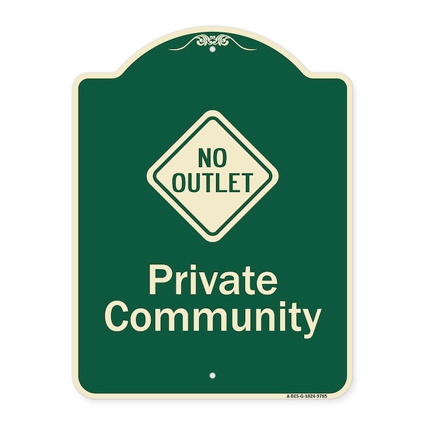Designer Series-Private Community With No Outlet Symbol, 24" x 18", G-1824-9785